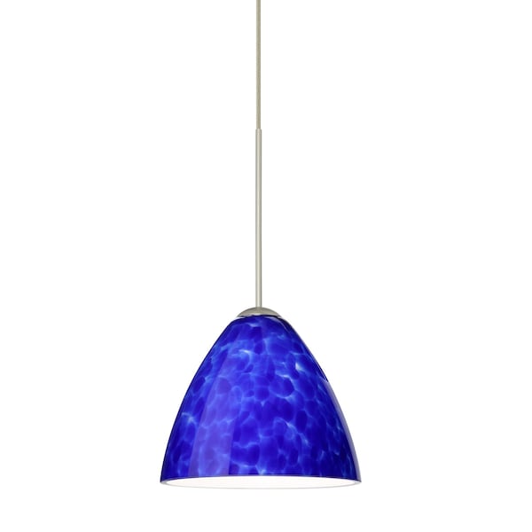 Besa Lighting Mia Cord Pendant, Blue Cloud, Satin Nickel Finish, 1x50W Halogen 1XT-177986-SN - main